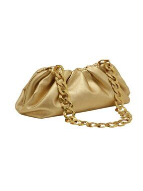 Cult Gaia Gold removable Chain Leather Metallic Dulce Shoulder Bag New